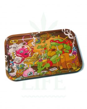 aus Metall Dunkees Rolling Tray | ‘Turtles Pizza’