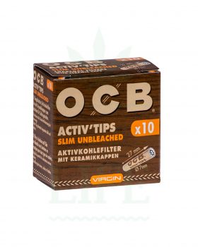 Filter &amp; Aktivkohle OCB Activ’ Tips unbleached 7 mm | 10/50 Filter