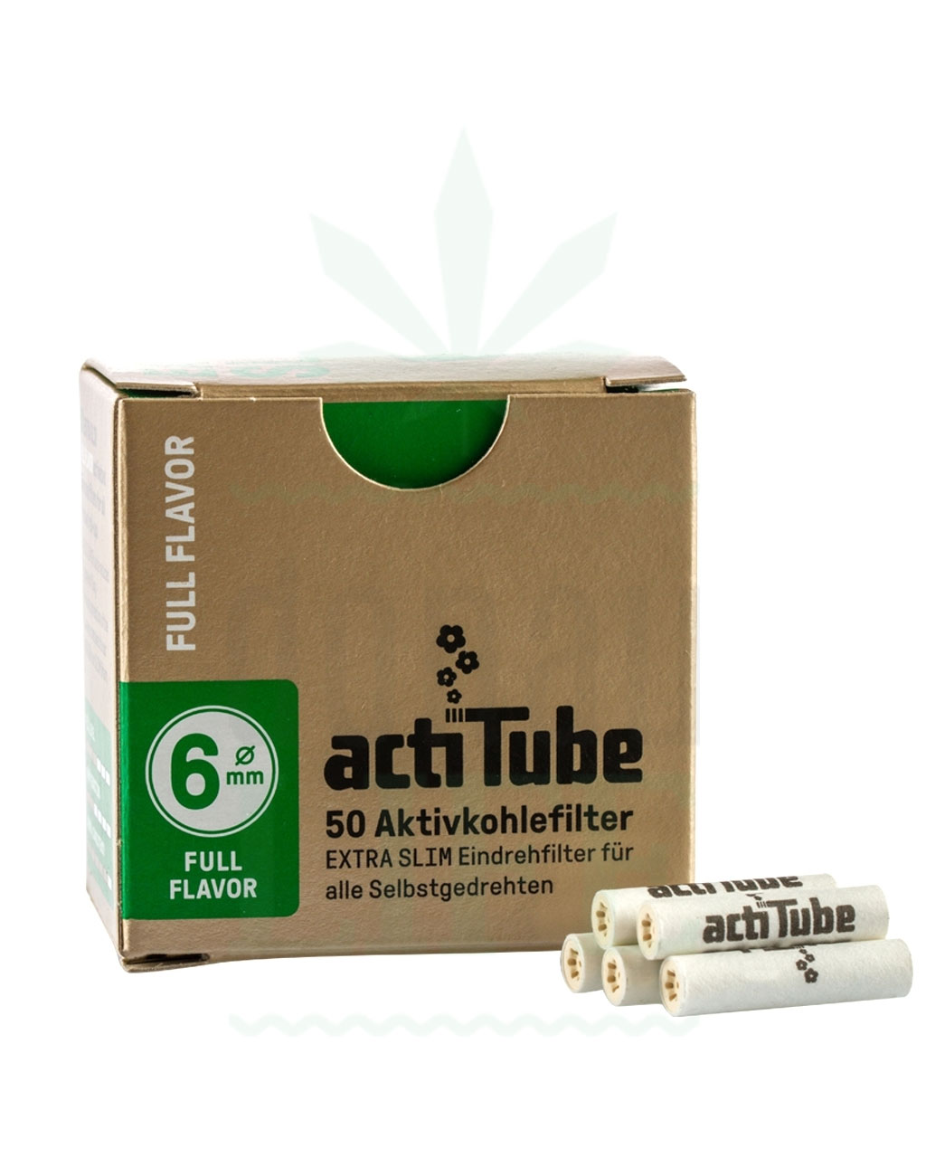 ACTITUBE Slim Aktivkohlefilter Extra Slim 50 Stück, Full Flavor