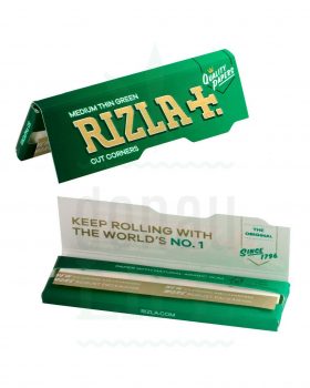 Beliebte Marken RIZLA+ Single Wide Papers Silver/Blue/Green | 50 Blatt