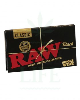 Beliebte Marken RAW ‘Black’ Classic Single Wide Papers | 50/100 Blatt