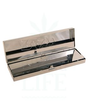 Storage RAW Papers Metal Box King Size Slim + Tips | polished Chrome