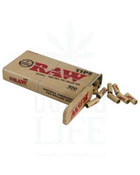 Popular brands RAW Filter Tips Pre-Rolled + Metal Box | 100 pcs.