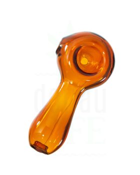 Glass pipes BLACK LEAF glass pipe amber | 9 cm