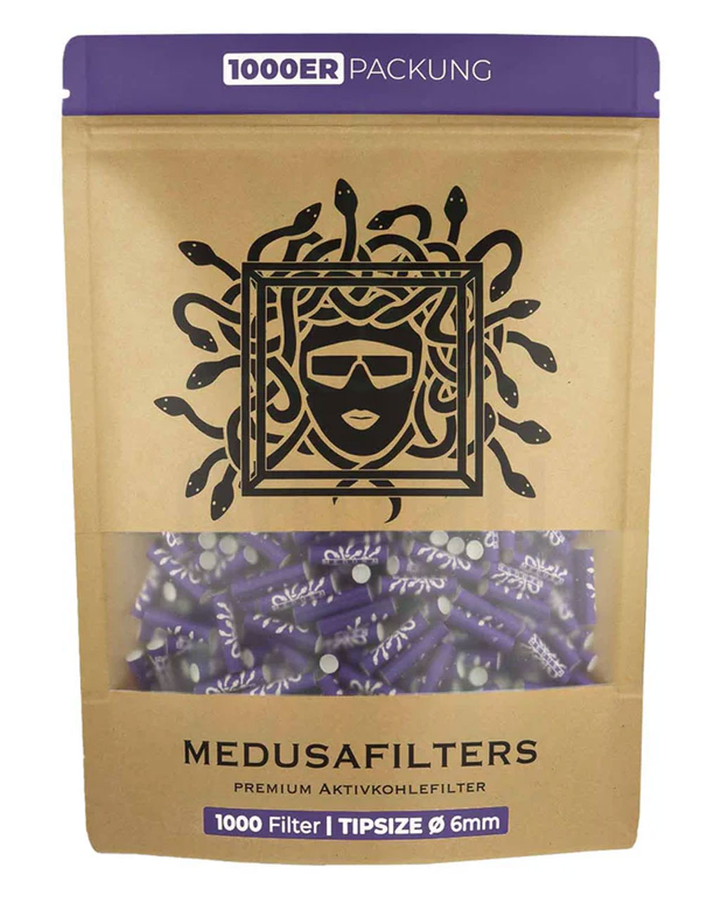 MEDUSA FILTERS filtro a carbone attivo 6 mm 'Violet Edition', 1000 filtri