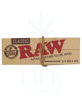 from hemp RAW Classic 1 1/4 Papers + Tips | 50 sheets